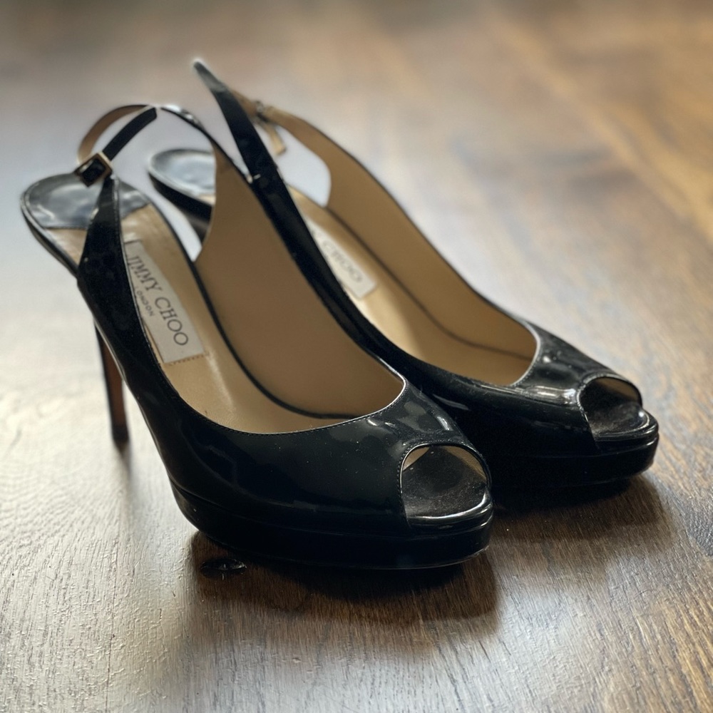 Jimmy Choi peep toe pumps